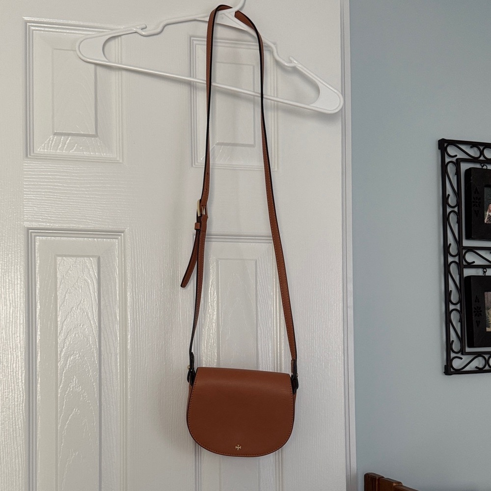 Brown Leather Crossbody Bag- Tory Burch